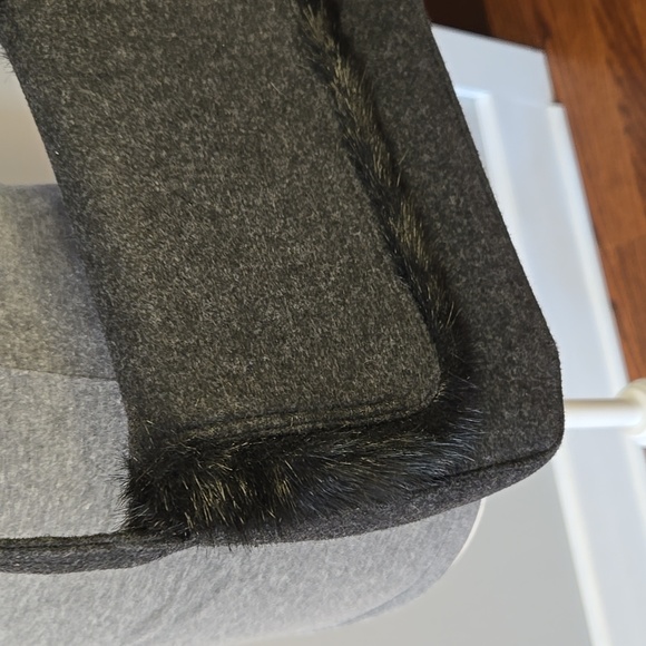 Fiorucci Italy Gray Wool and Faux Fur Trimmed Shoulder Bag - Picture 2 of 14